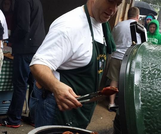 Cooking on a green egg