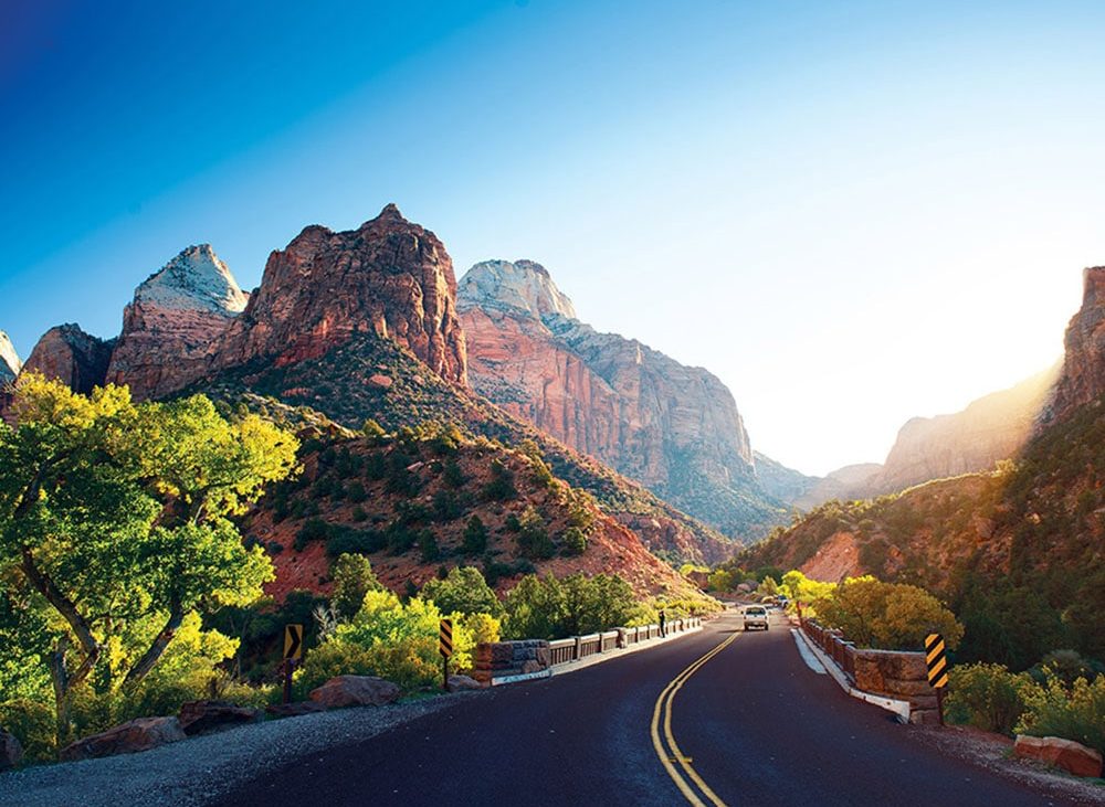 A stunning view of Zion Canyon