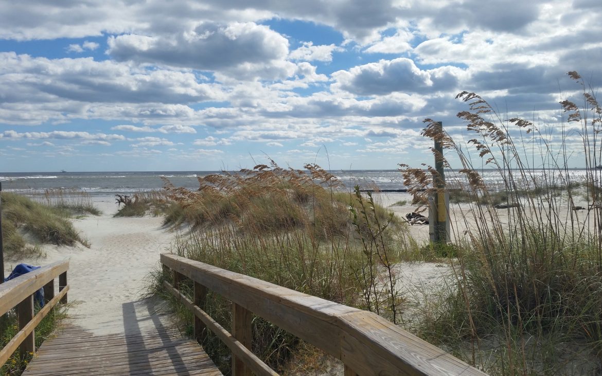 Photo of walkway on beach at Rivers End Campground in Georgia