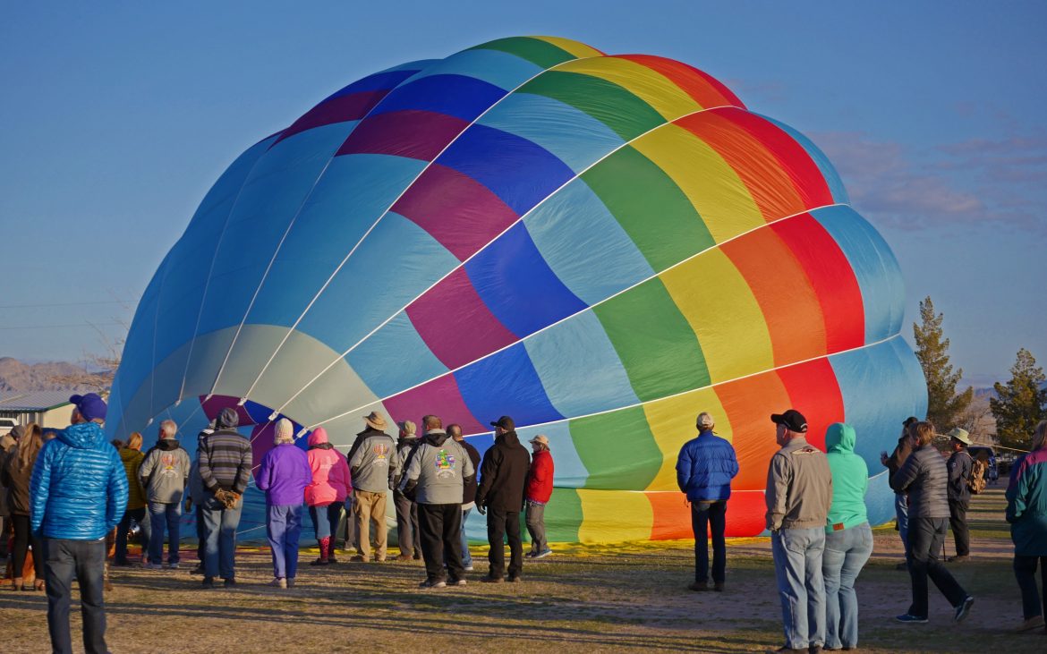 Air balloon on the ground before takeoff