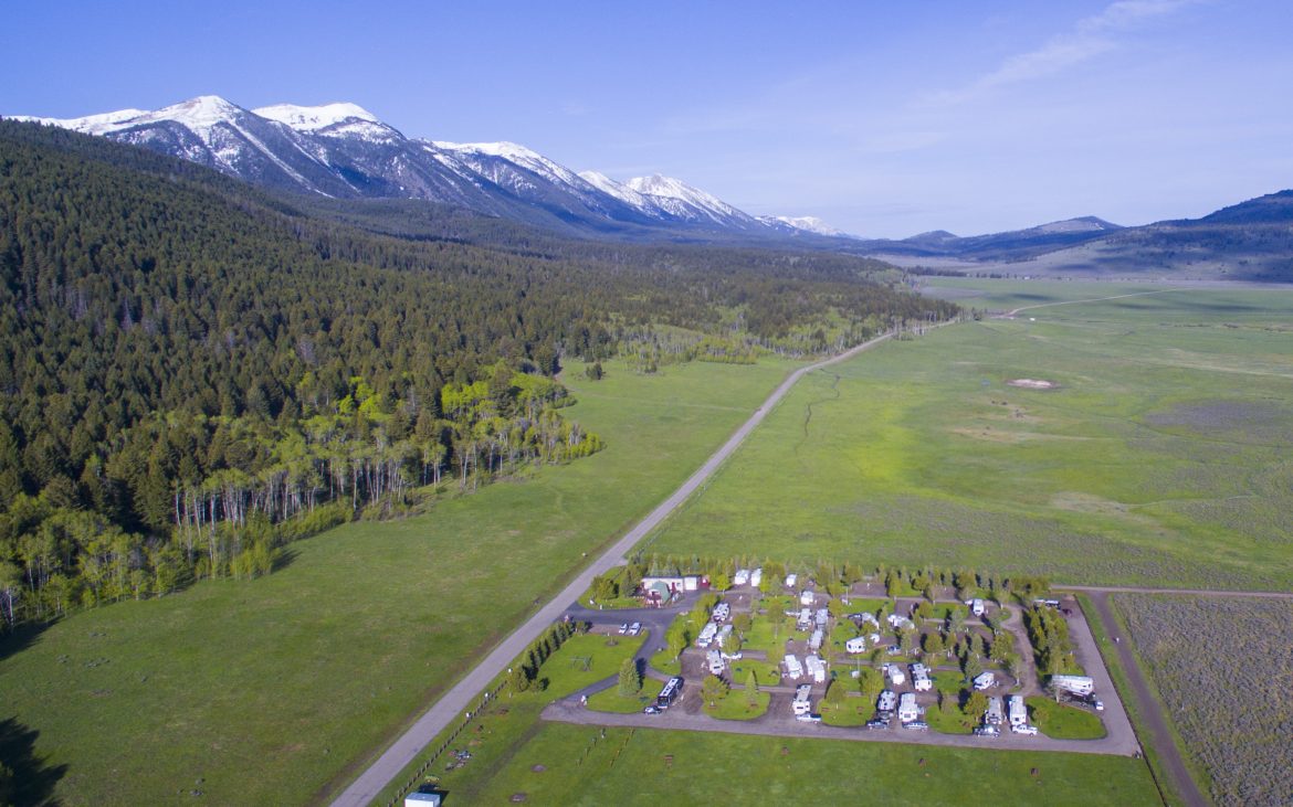 Aerial photograph of RV Park during the day.