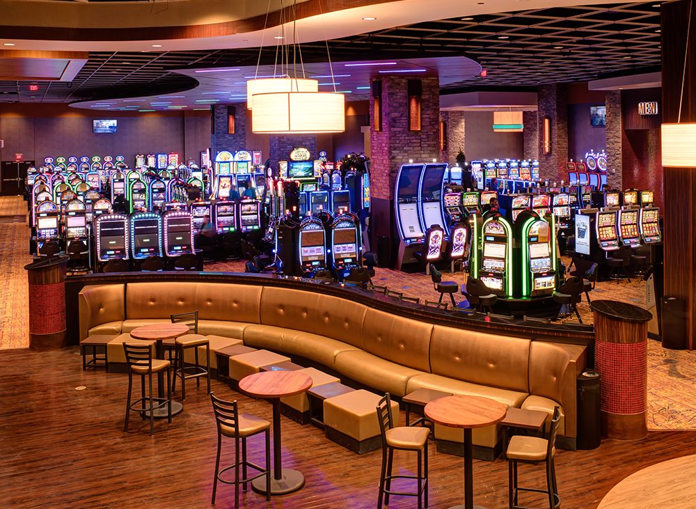Inviting lounge area inside active casino