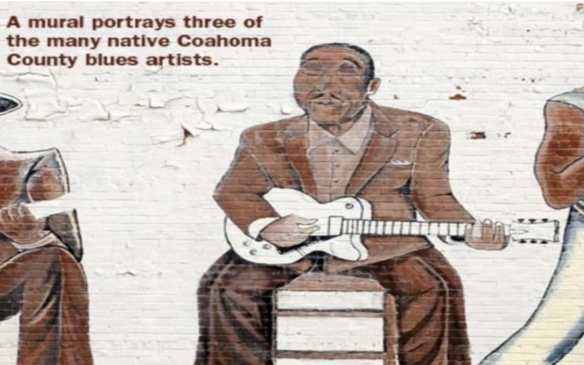 Mural painting on white brick wall