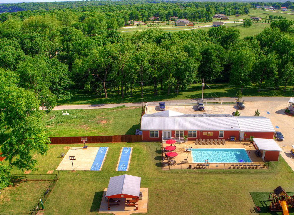 Aerial view pool and spa 