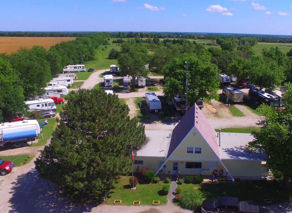 Aerial view of campground