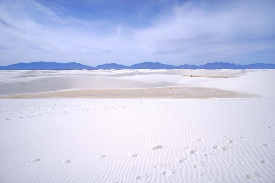 Sands in New Mexico's Alkali Flat with footprints. Sands in New Mexico's Alkali Flat with footprints.