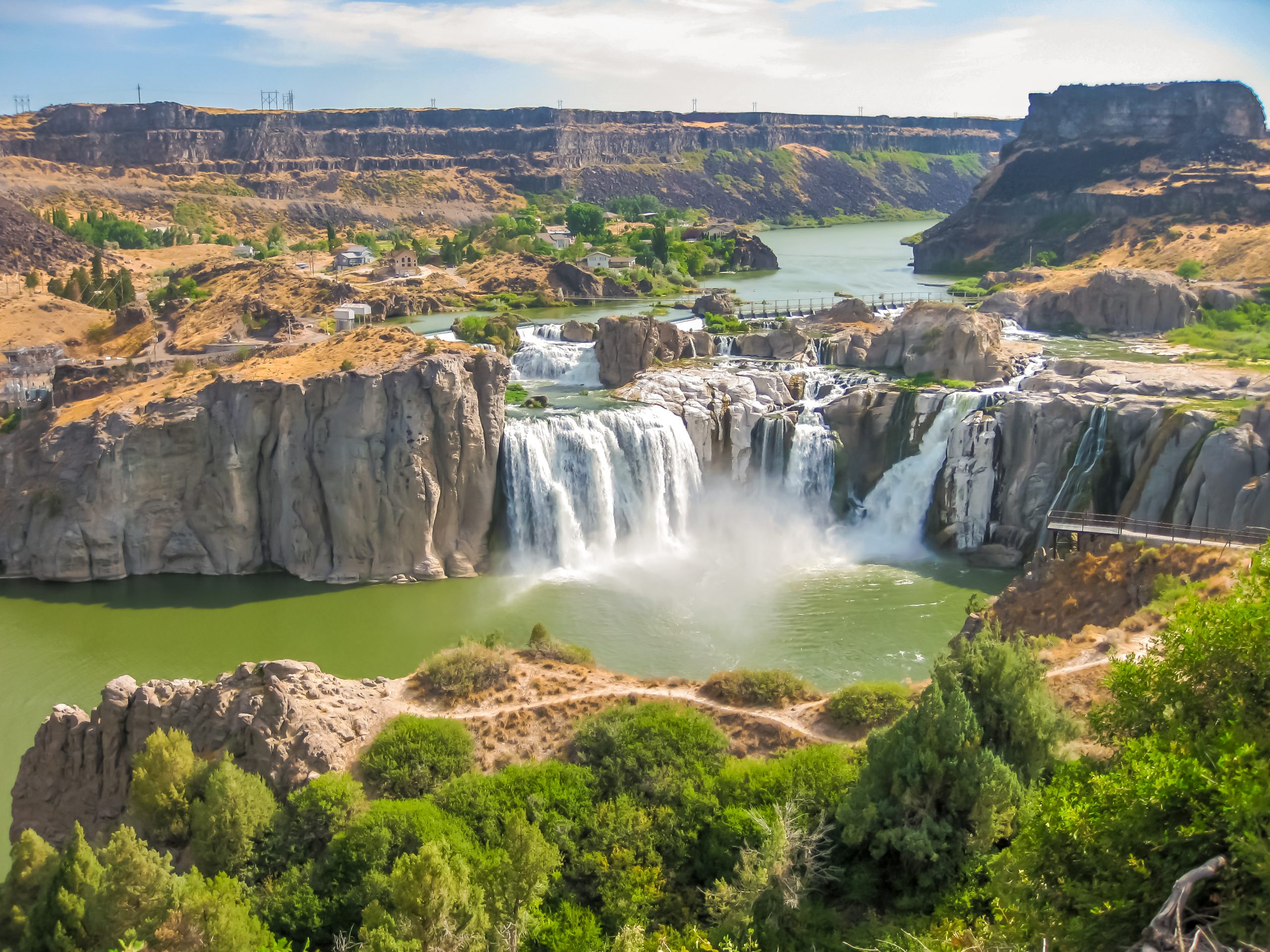 RV parks in the Pacific Northwest Spectacular aerial view of Shoshone Falls or Niagara of the West, Snake River, Idaho