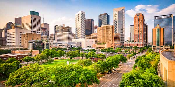 City skyline in Houston TX