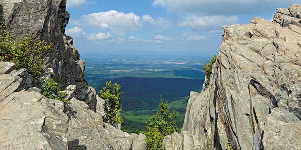 Stunning views of green scenery from the Appalachian Trail.