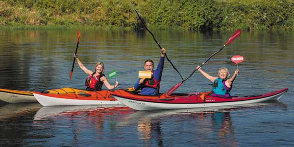 Kayaking on the Columbia RIver is a popular pastime in the Tri-Cities area.