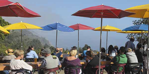 Diners overlook the ocean in a spectacular Big Sur restaurant