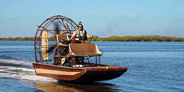 Man on an airboat