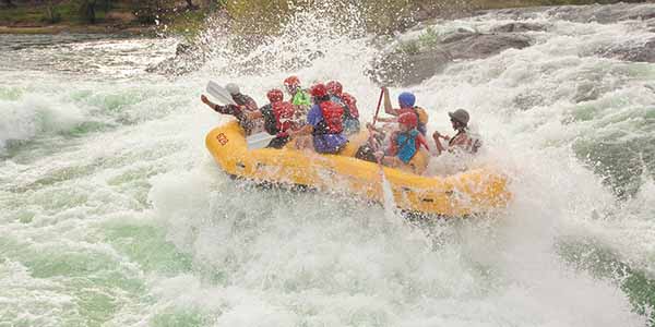 Rafters ride the rapids in the Chattahoochee Whitewater Park in Columbus.