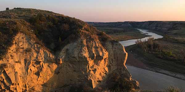 The Little Missouri River flows through Theodore Roosevelt National Park. Credit North Dakota Tourism