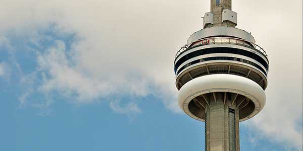 A look at the top of the CN Tower.