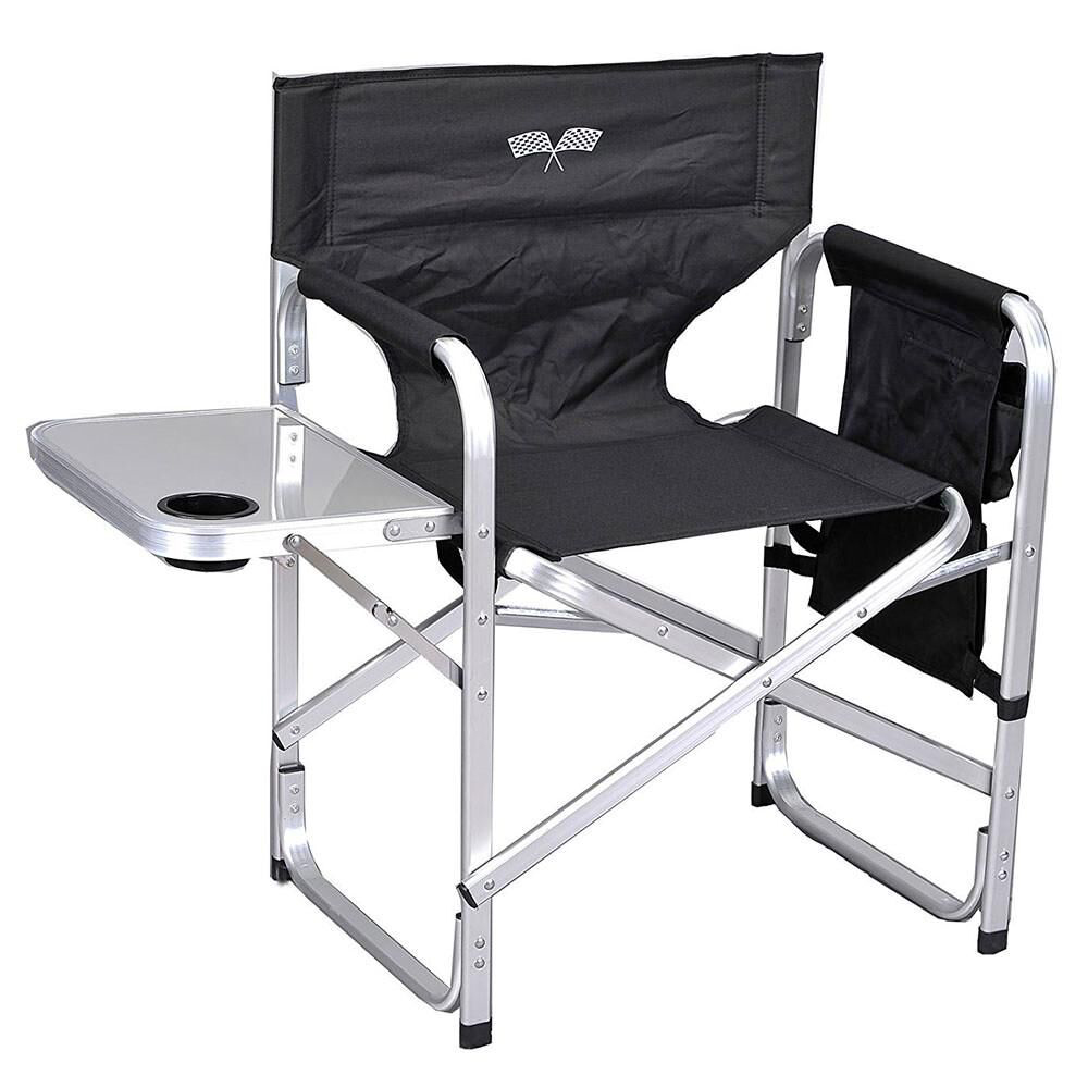 Black Ming's Mark Inc Director's Folding Chair against a white background