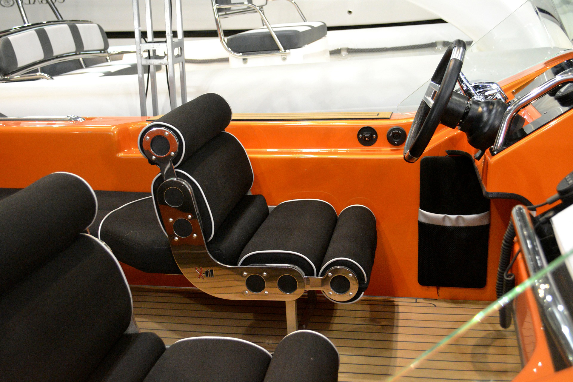 Interior of a modernistic pleasure craft.