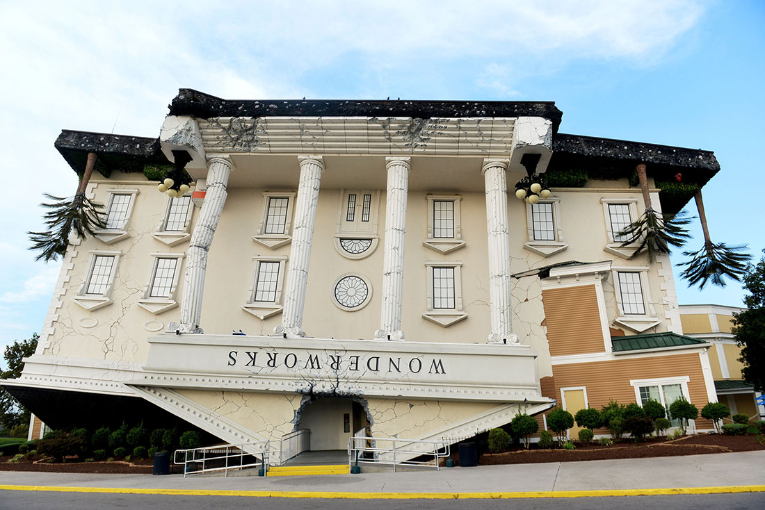 Wonder Works Pigeon Forge, an indoor amusement park with over 100 science exhibits.