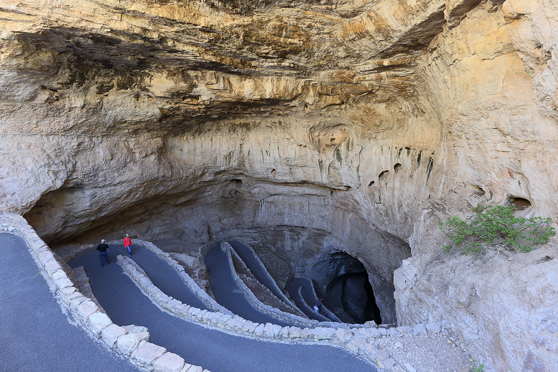Descending into the Carlsbad Caverns.
