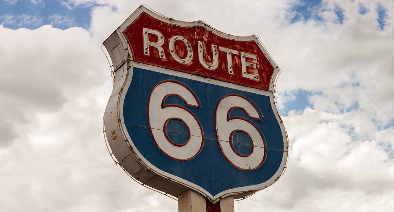 Old Route 66 sign.