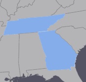 TN & GA Mape of TN & GA