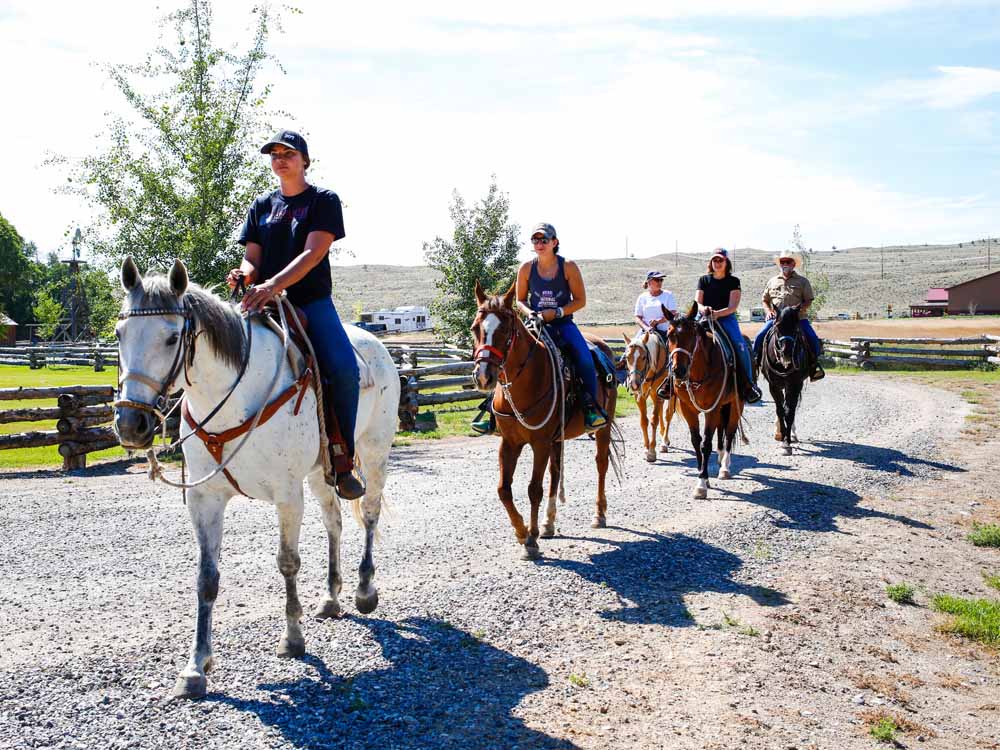 Horseback riding through the Wyoming countryside. 