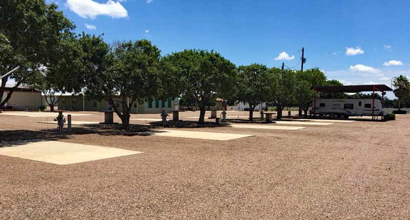 RV Spaces on a gravel lot.