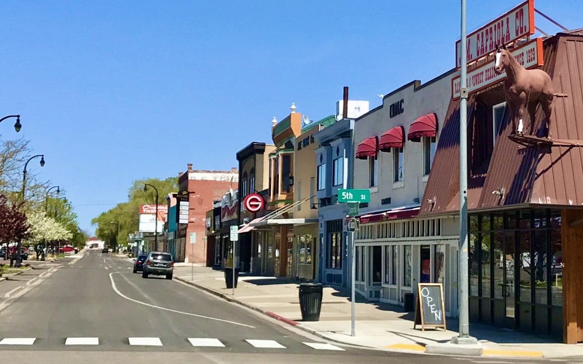 A street in downtown Elko, Nevada