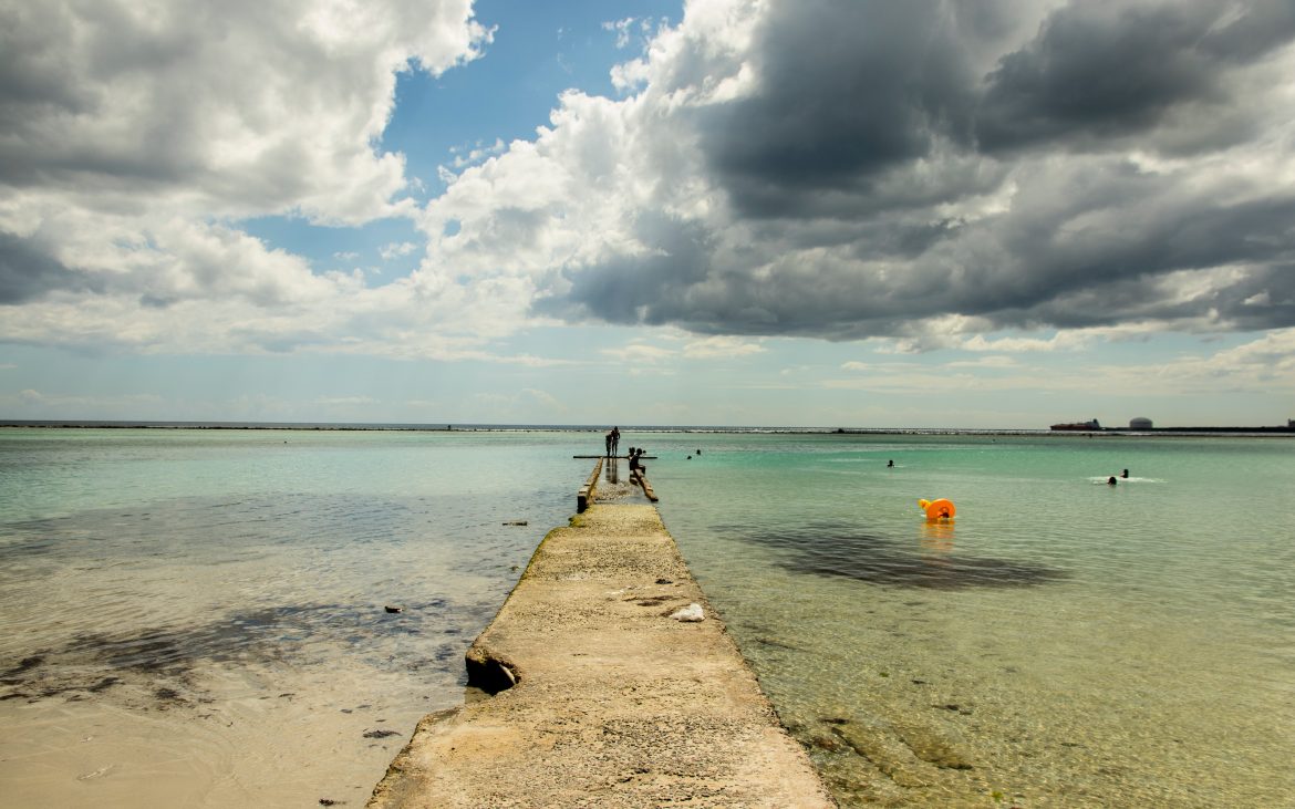 Dock at Boca Chica beach, Dominican Republic 