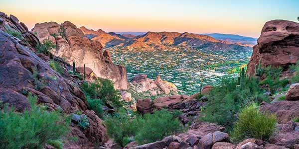 Colorful Sunrise on Camelback Mountain in Phoenix, Arizona