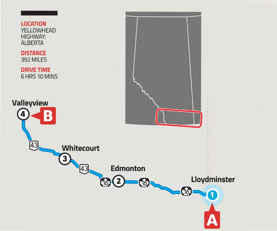 Map of Alberta Trip