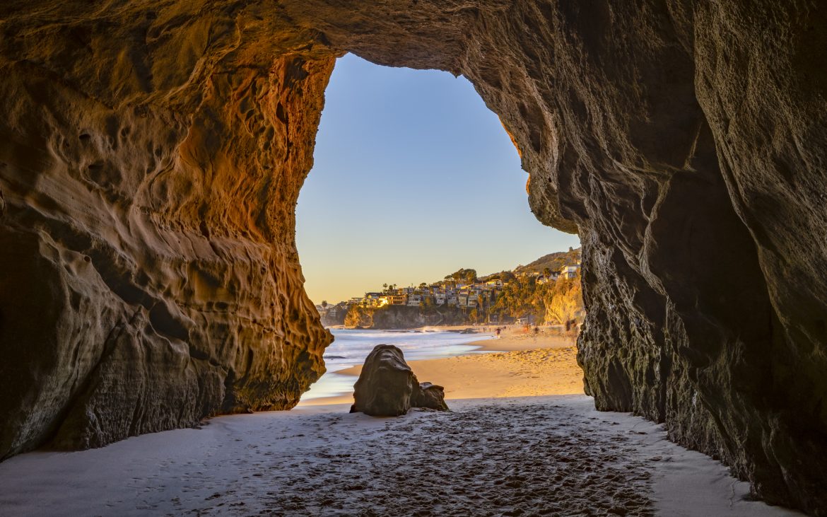 Cave Opening to Beach at Thousand Steps Beach in Laguna Beach