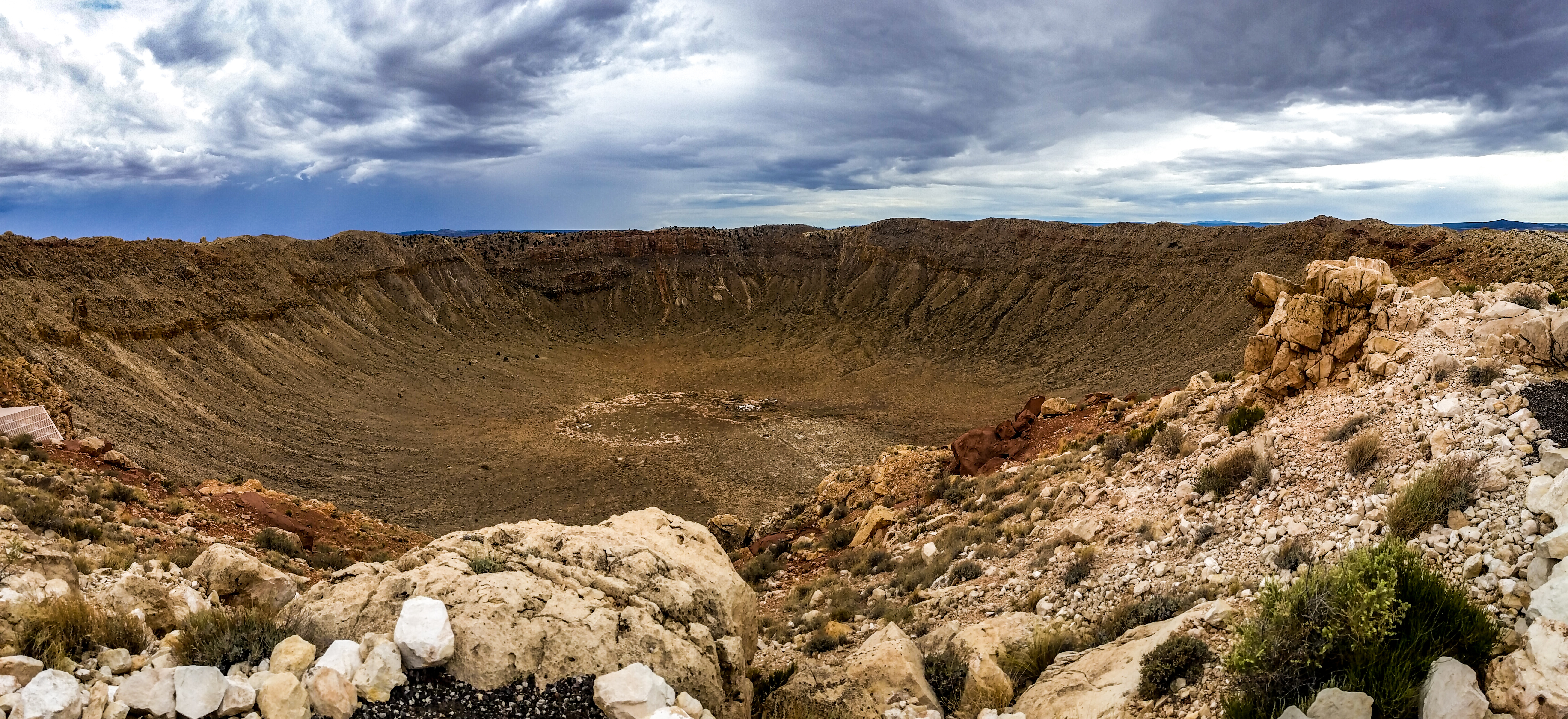 View from the rim showing vast expanse of huge crater.
