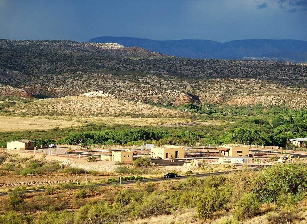 Rain Spirit RV Resort — Panoramic image of RV resort in a desert canyon