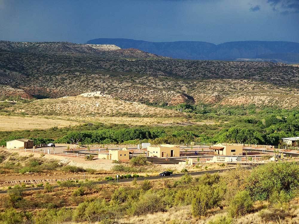 Rain Spirit RV Resort — Panoramic image of RV resort in a desert canyon