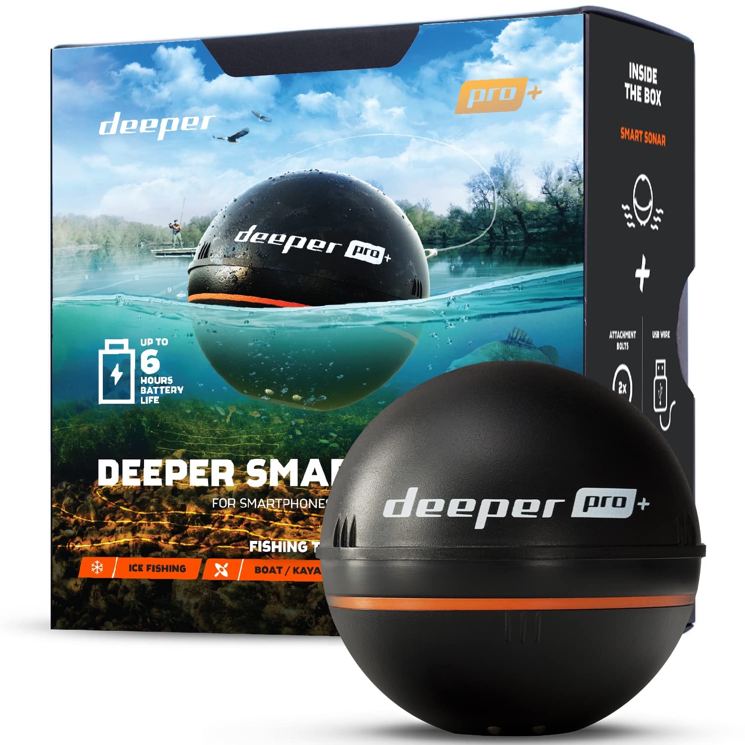 Black spherical-shaped fish finder.