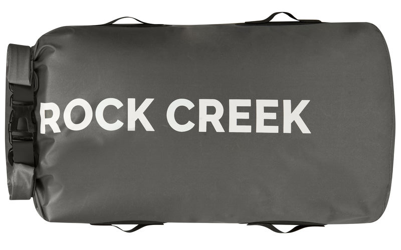 Dry bag with Rock Creek written on the side.