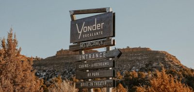 Yonder Escalante in Utah — Sign proclaiming Yonder Escalante.