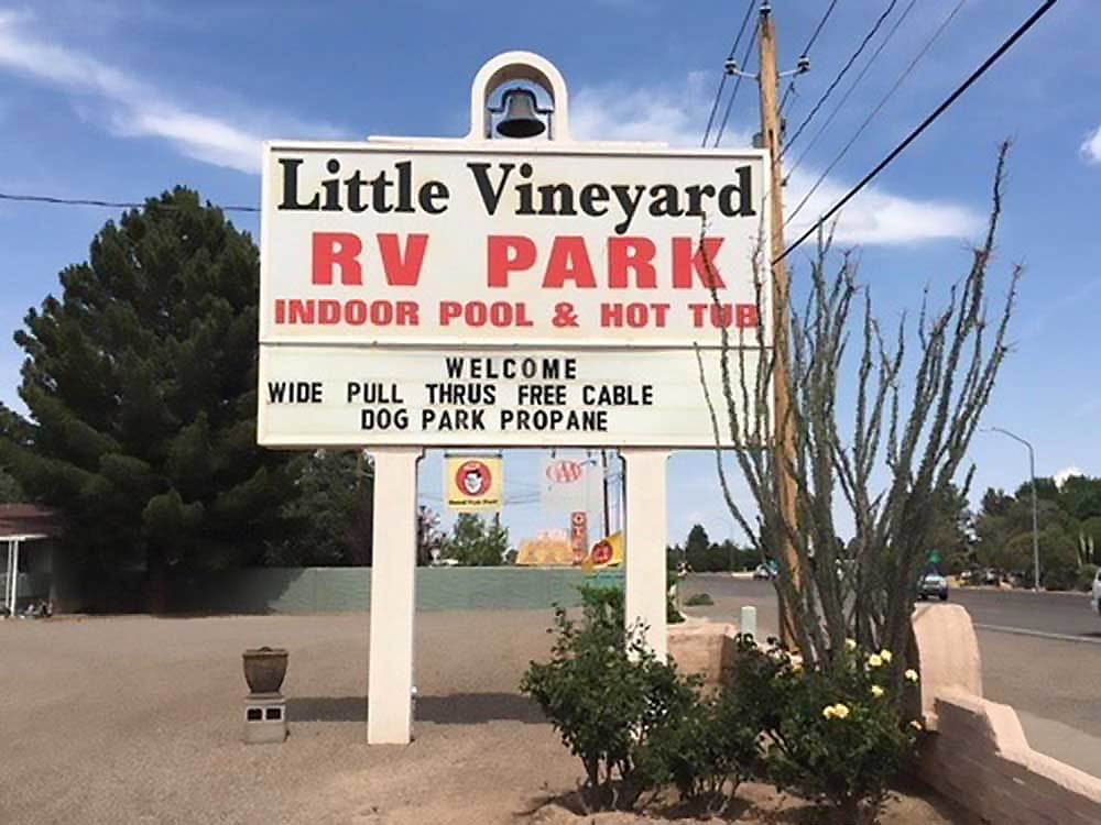 Sign reading Little Vineyard RV Park