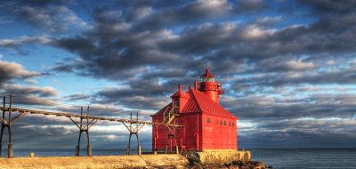 Bright Red Lighthouse