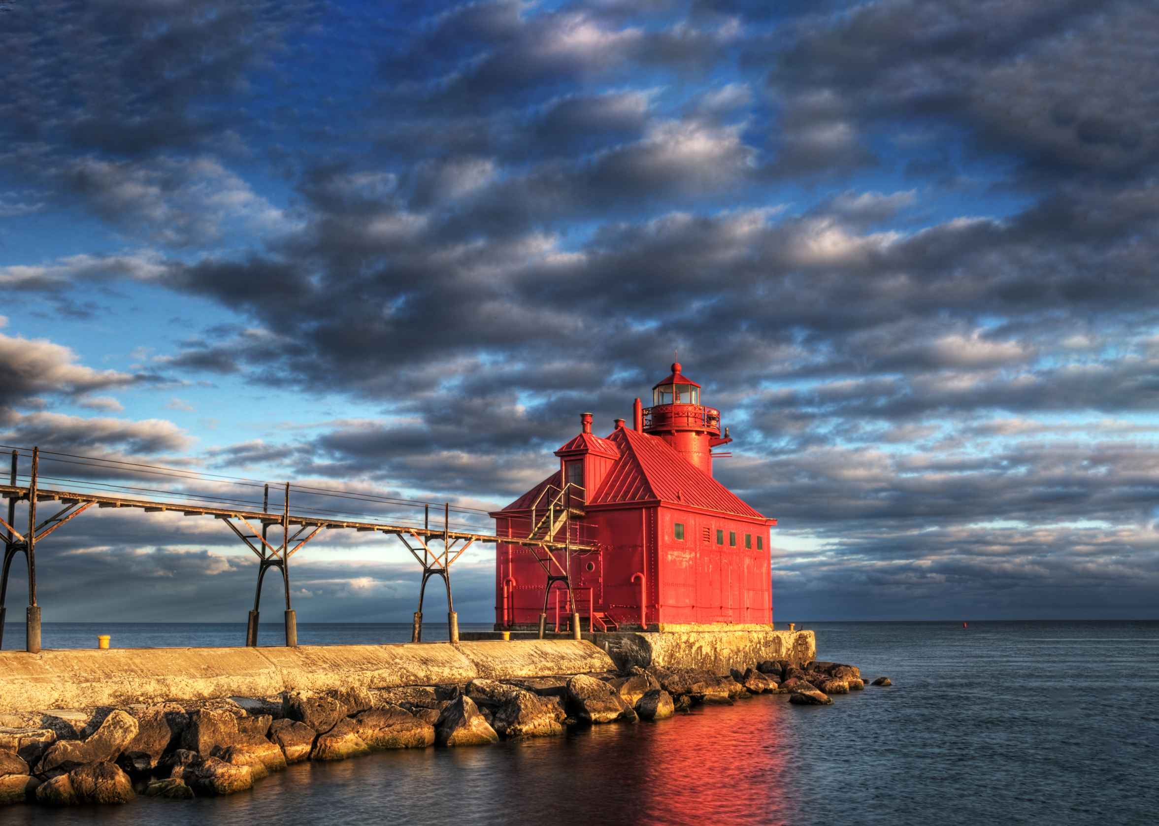 Bright Red Lighthouse