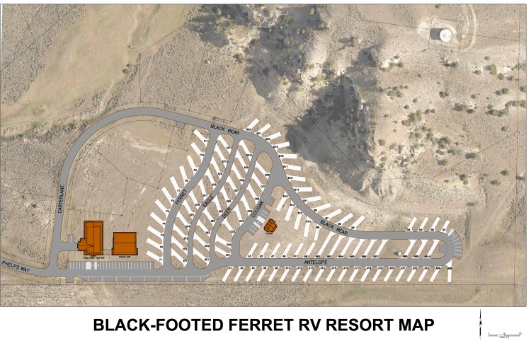 Aerial map showing RV resort.