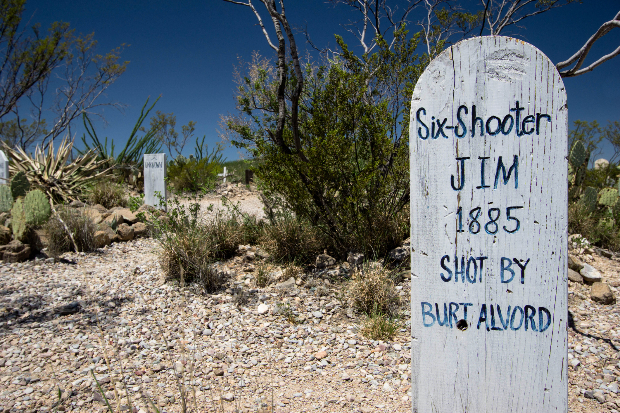 Cemetery with quirky tombstone names.