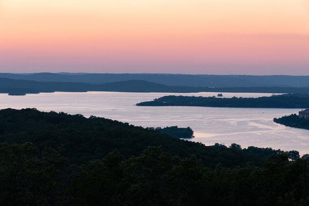 Sunset at Table Rock Lake, in the Ozarks of southwestern 