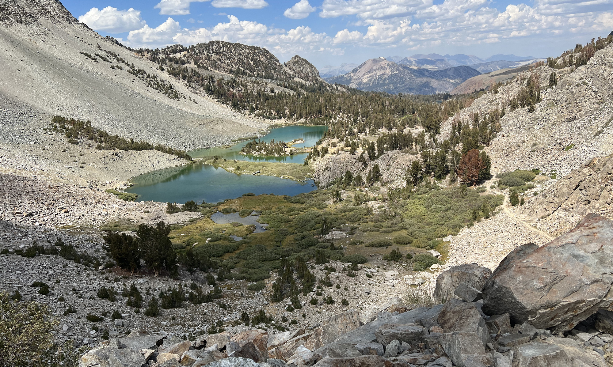 High altitude lake in mountain.