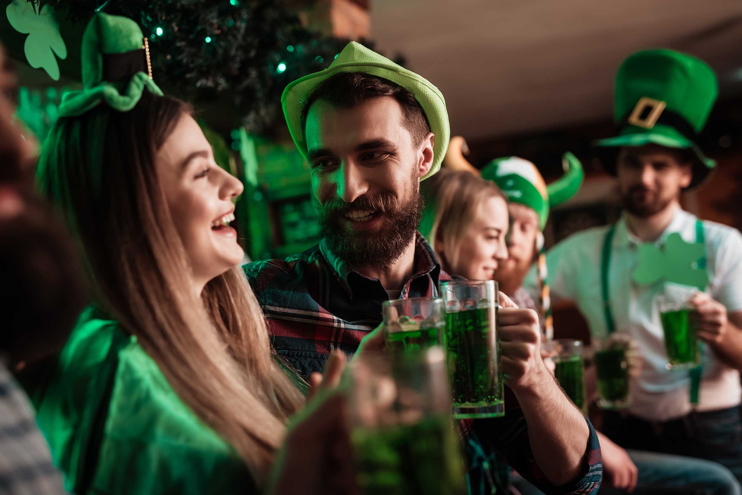 Revelers in green celebrate St. Pat's Day