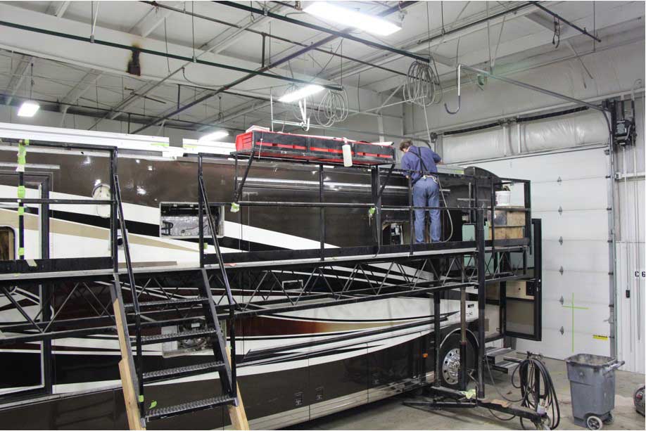 RV in manufacturing plant