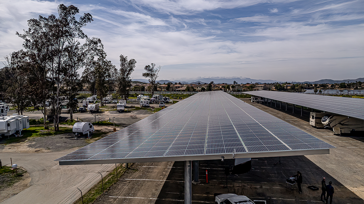 Close view of Solar Panels at RV Park