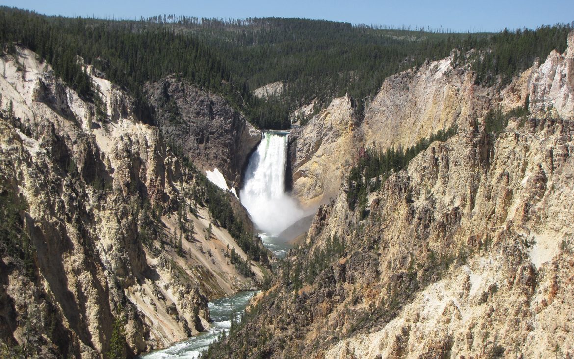 Cody Yellowstone — waterfall into deep canyon.