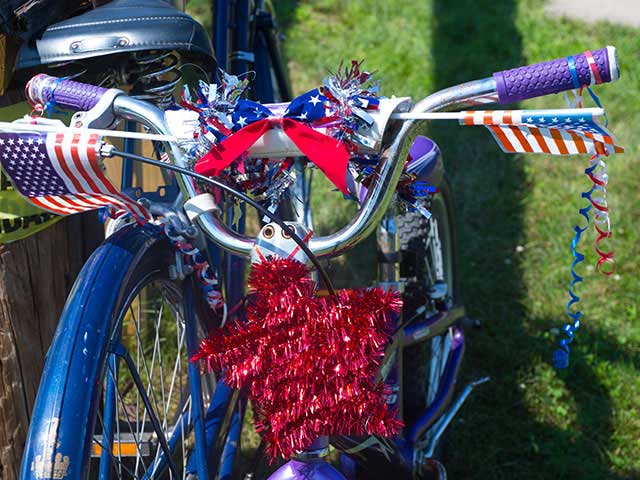Bike Festooned with July 4 decorations